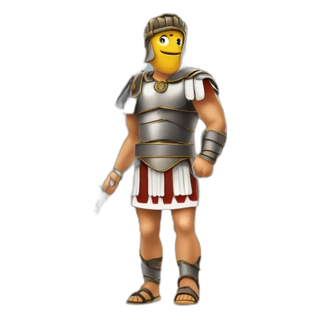 Roman gladiator with one tennis racket on right hand in colosseum sticker