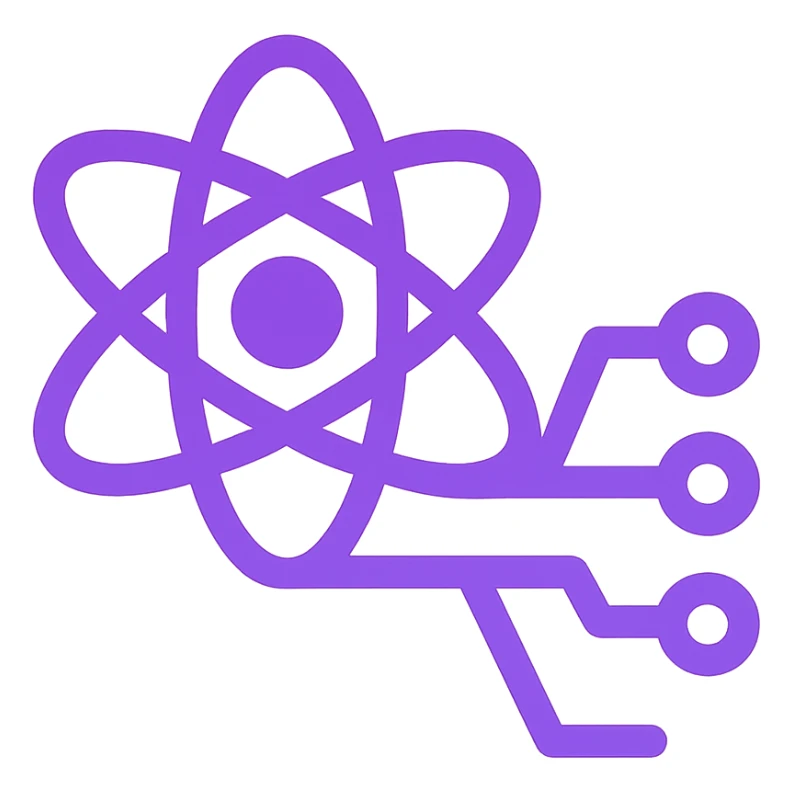 purple science and technology icon, futuristic style, vibrant purple hues, sleek design sticker