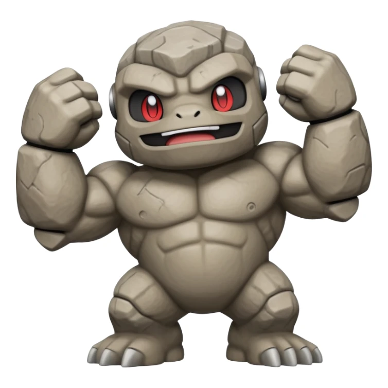 Geodude Pokémon, round rocky body with arms sticker