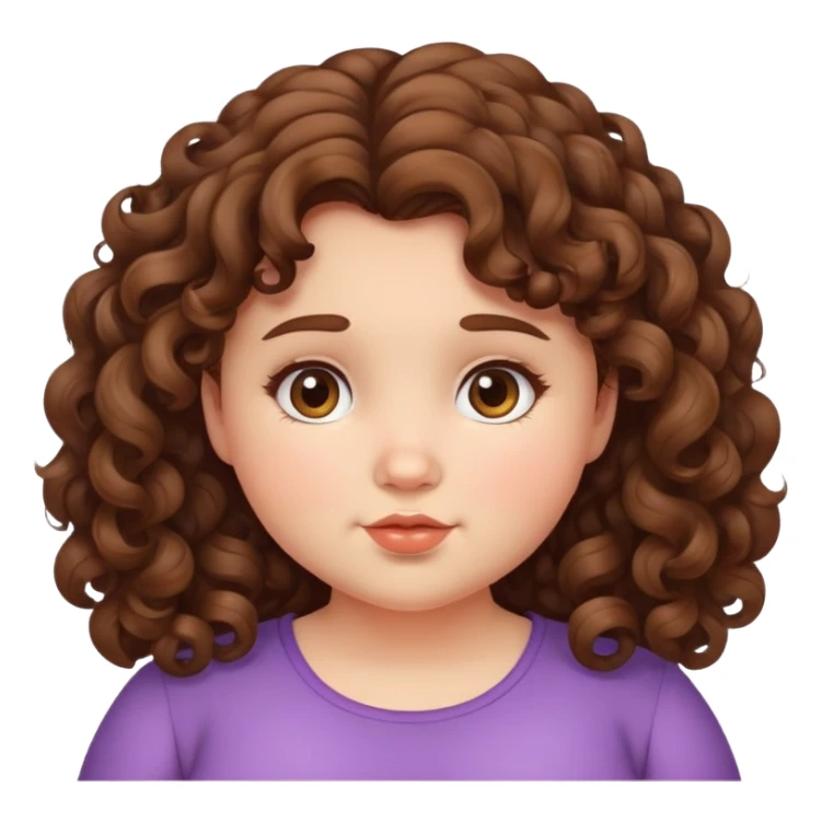 A girl with a curly brown hair and chubby cute cheeks  sticker