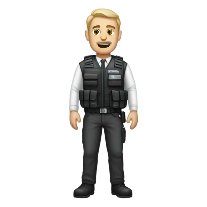 man standing full body with stab vest  sticker