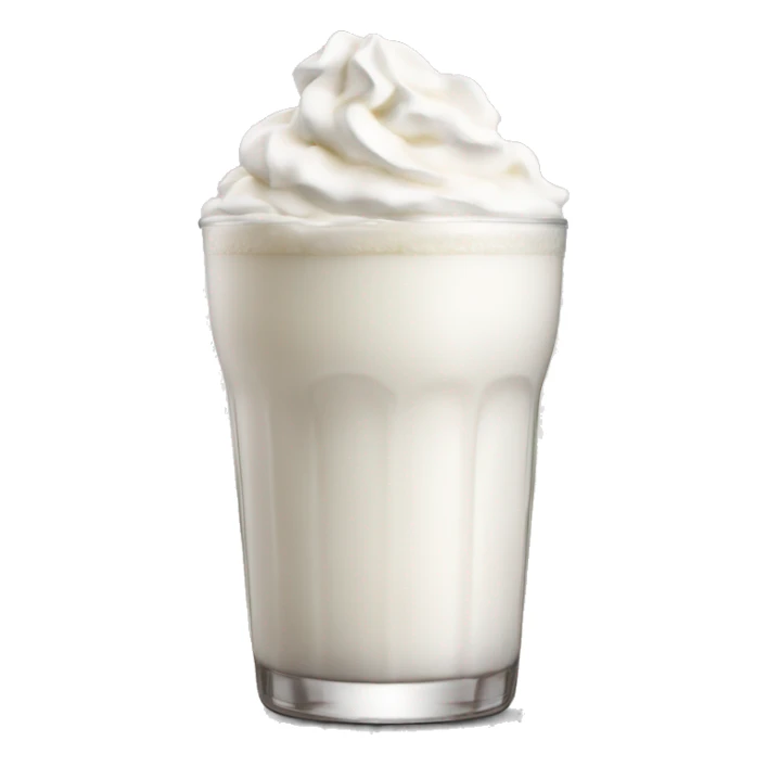 White drink with whipped cream on top sticker