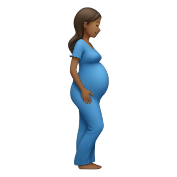 pregnant woman in blue sticker