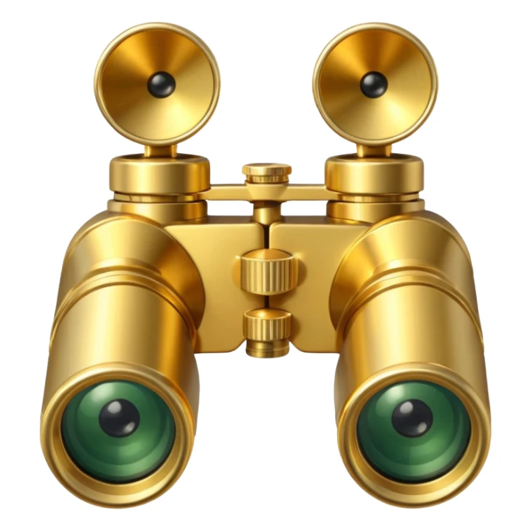 gold binoculars with BIG lenses sticker