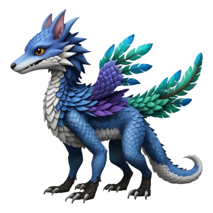 Epic complex detailed aesthetic-scenic-Fakémon-Trico-Sergal-Vernid-creature sticker
