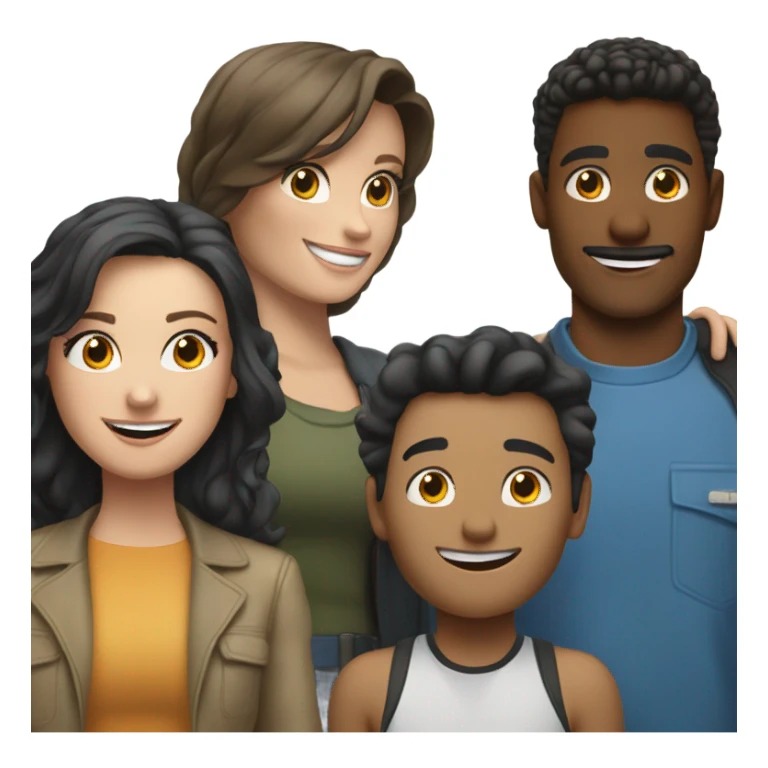 Monica and Bill with Caitlin and Johnny sticker