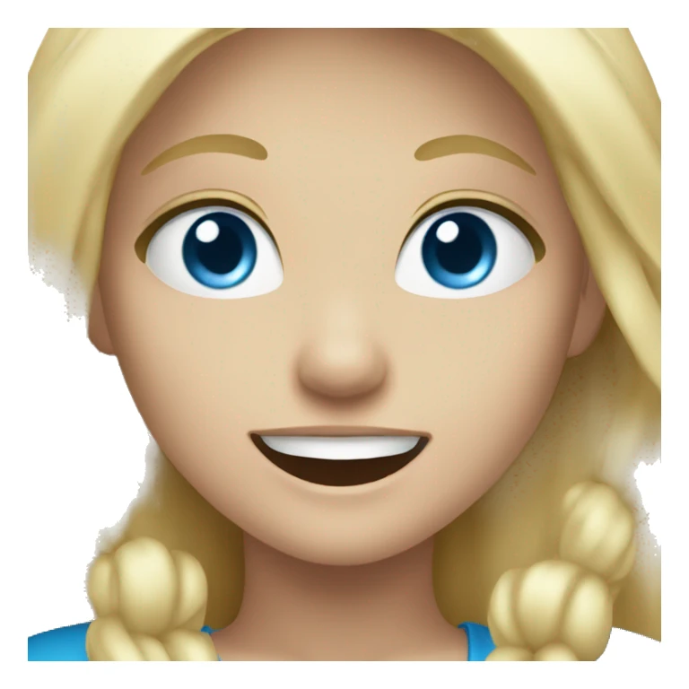 Long blonde haired blue eyed girl cheering sticker