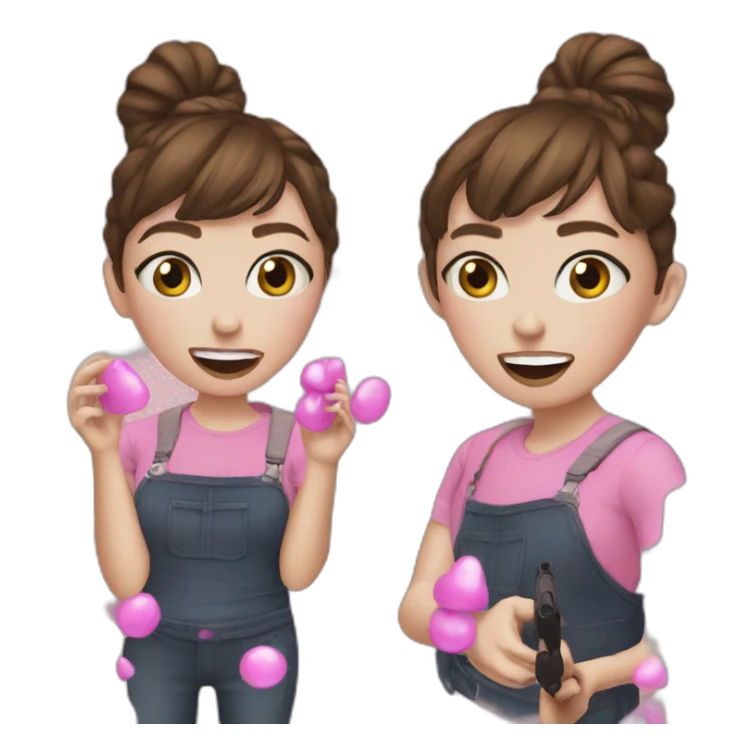 Girl shootin buble gum sticker