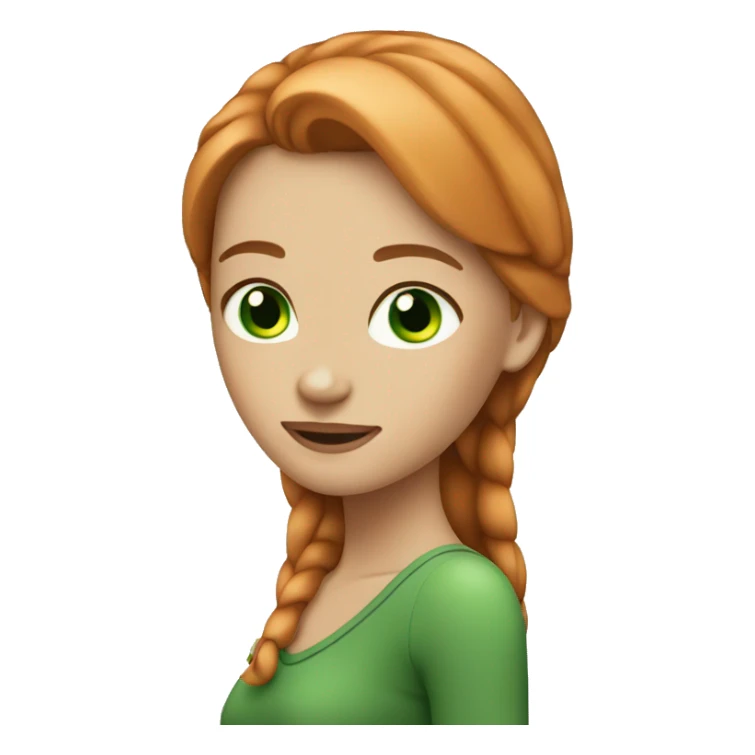 Beautiful girl with ginger straight hair green eyes sticker