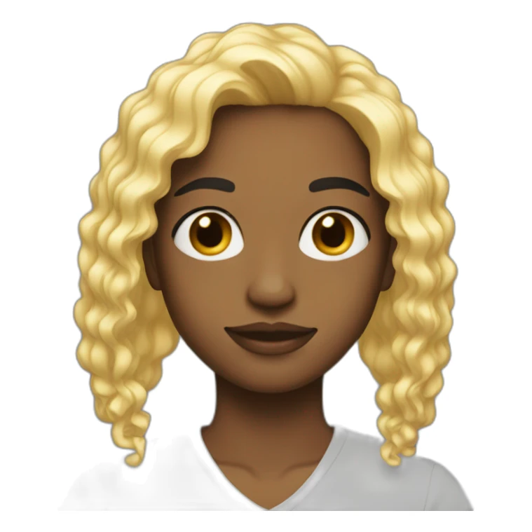 28 year old with blonde and black split hair that is long sticker