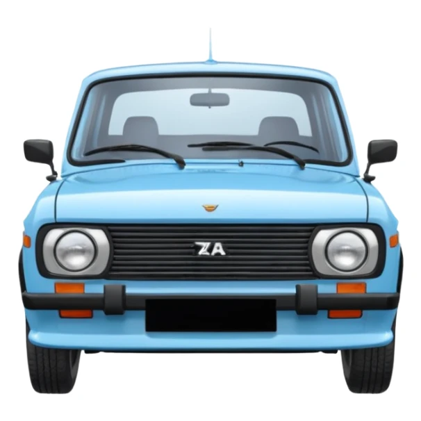 LADA car. Russian car. Model VAZ 2107. Realistic proportions. Front view. sticker