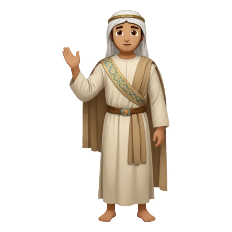 fullbody Middle Eastern man from Jerusalem, 1st century, tunic and sash, no head covering, no religious symbols sticker