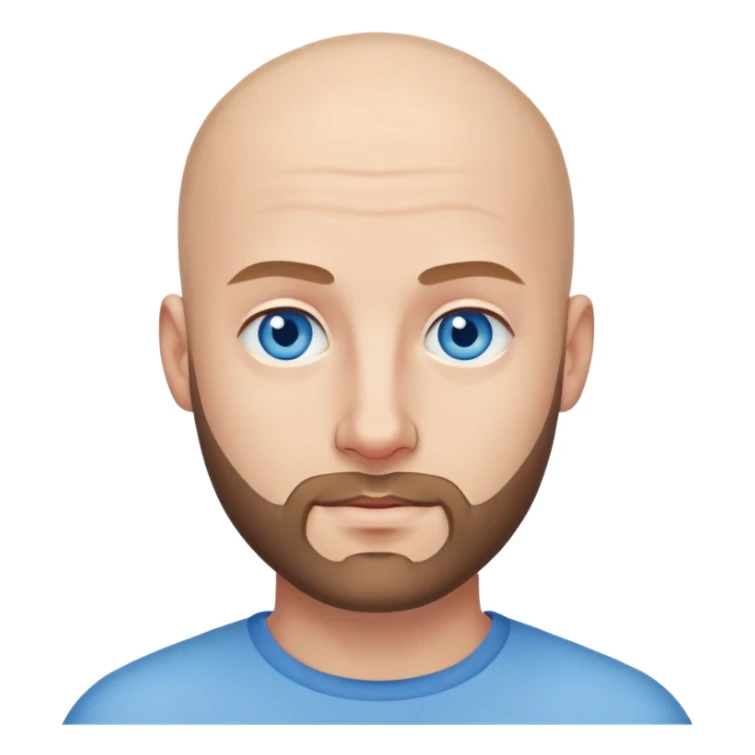 Attractive bald man with a short beard and blue eyes  sticker