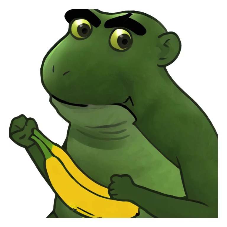 Chimpanzee turned into bananan sticker