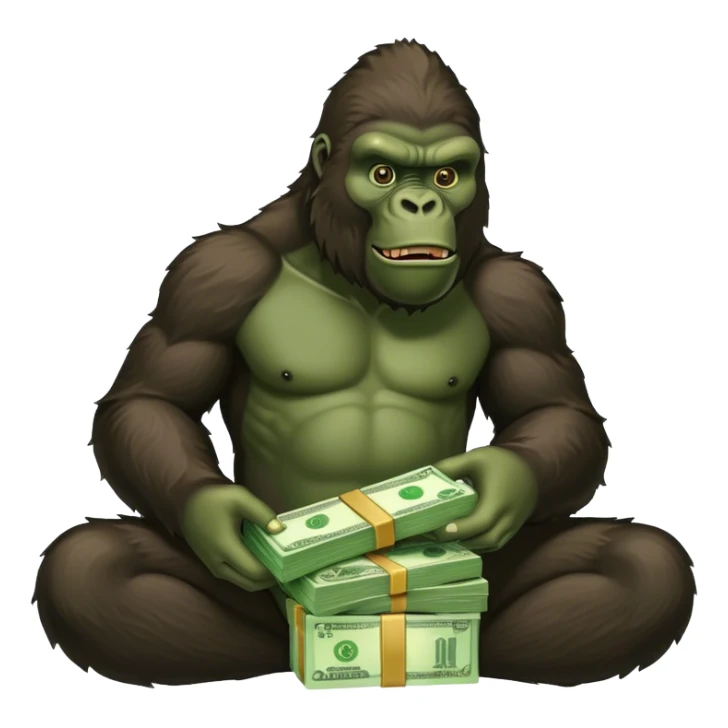 King Kong with  green money spread sticker