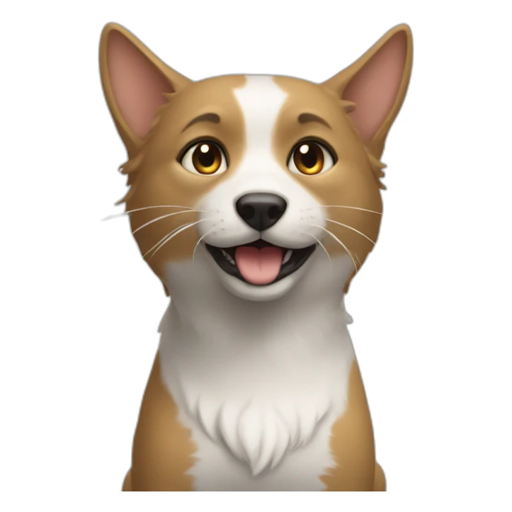 Un chat sur un chien sticker