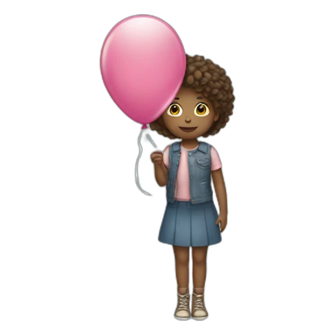 girl holding balloon sticker