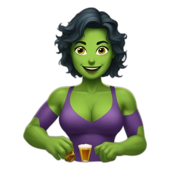 Miss hulk qui boit un bière sticker