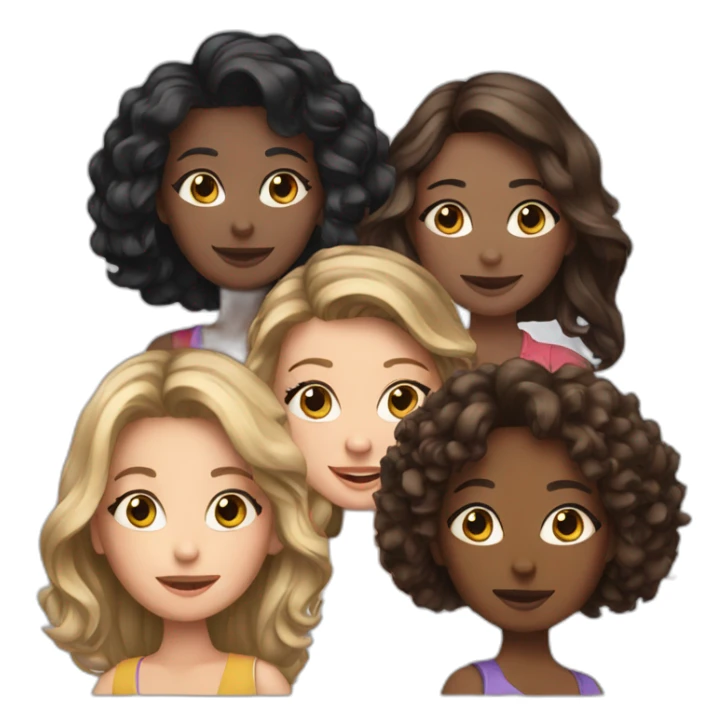 six girl friends  sticker