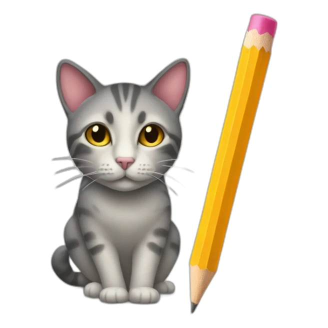 pencil-in-the-form-of-a-cat sticker