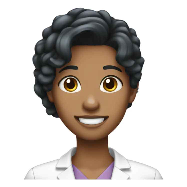 Dental assistant  black hair  sticker