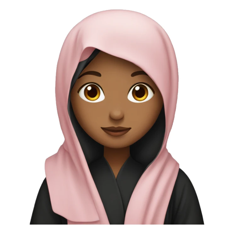 a girl in abaya with hearts sticker