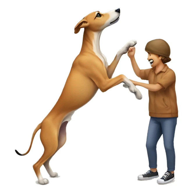 Fawn tiger greyhound playing with people sticker