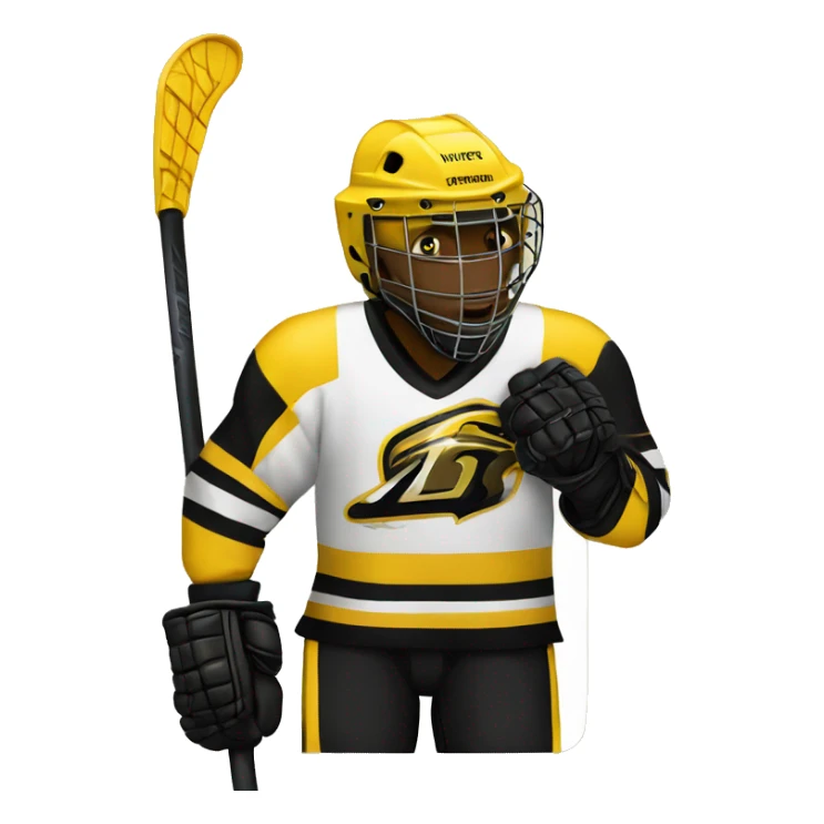 Hockey player Yellowjackets and black strikes  sticker