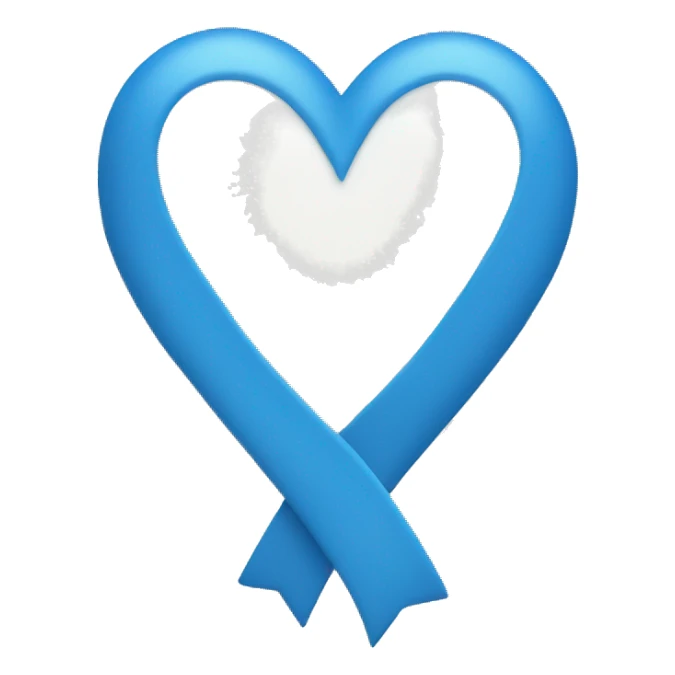 blue heart with white ribbon sticker