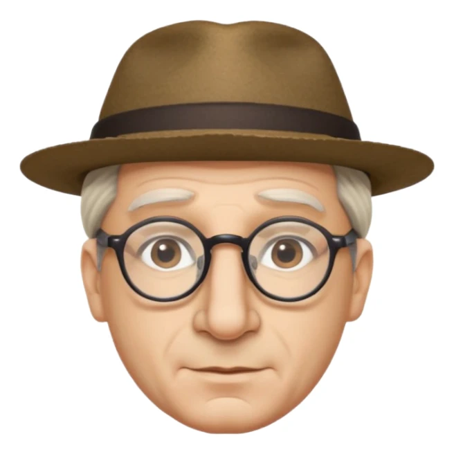 Jew with glasses, hat, payot hair, huge nose sticker