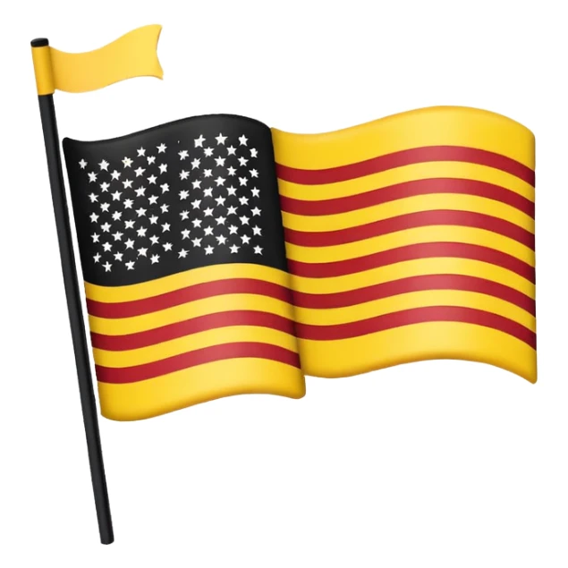 Black and yellow American flag sticker
