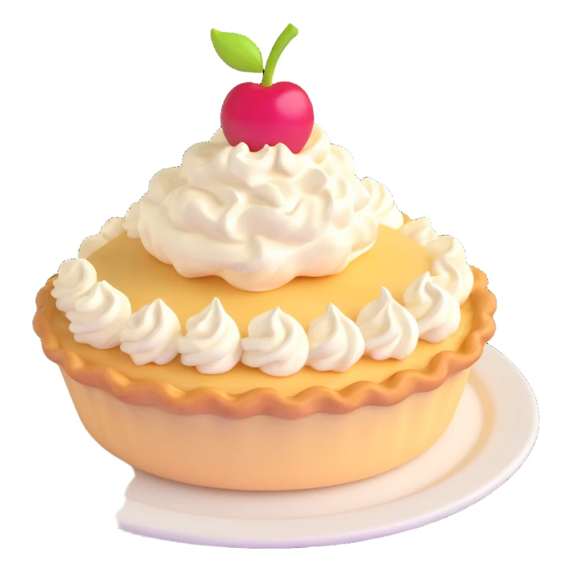cream pie with a cherry on top, golden crust sticker