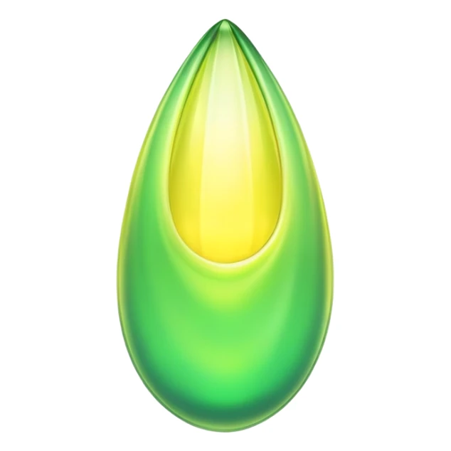 glowing green magical cocoon with yellow aura, translucent, soft curves, magical symbol sticker