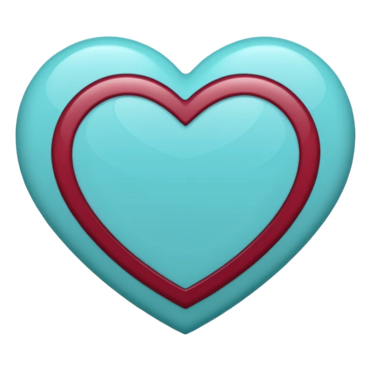 I need a heart with teal, maroon, and light blue in it. Can the maroon be a strip in the middle? sticker