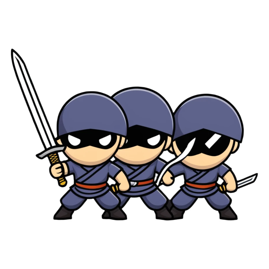 group of men with swords sticker