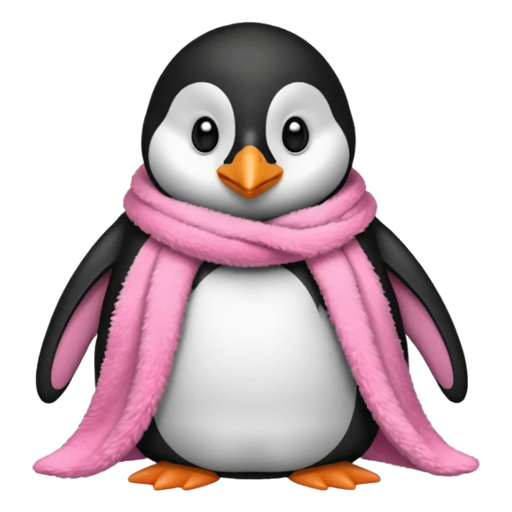 Ein Pinguin mit einer Kuschel Decke in Rosa der sich ein Kuschelt sticker