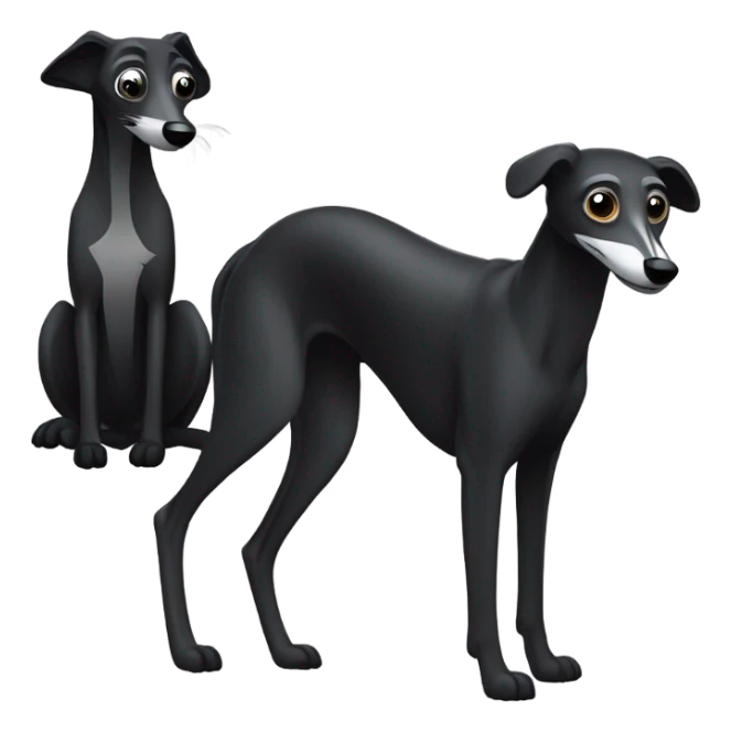 Black greyhound and raccoon sticker