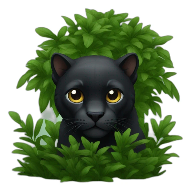 black pantera animal behind a bush sticker
