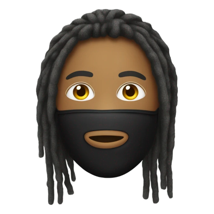 nonchalant yn with a ski mask on and with dreads sticker