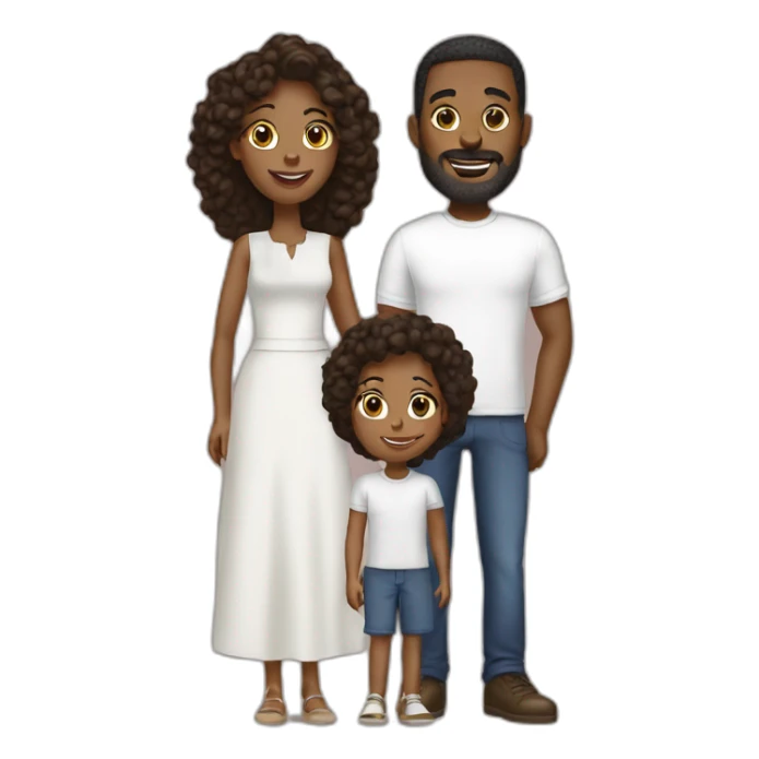 Family 3 people two blackwives one whitehusband sticker