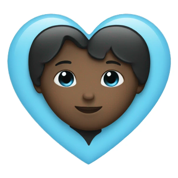 Half black and baby blue heart sticker
