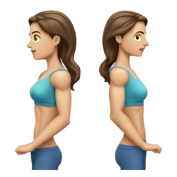 Woman arm muscles, fit Caucasian woman, brunette  sticker