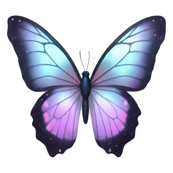 Pastel iridescent white nebula butterfly sticker