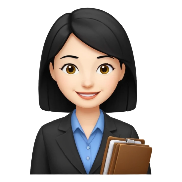 accountant woman with black hair  sticker