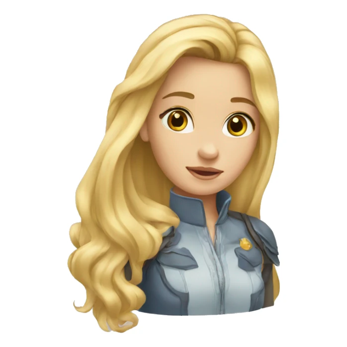 A blond girl Whit a horse  sticker