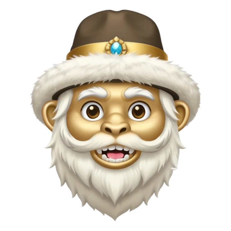 a yeti with a pimp hat and fur coat and gold teeth sticker
