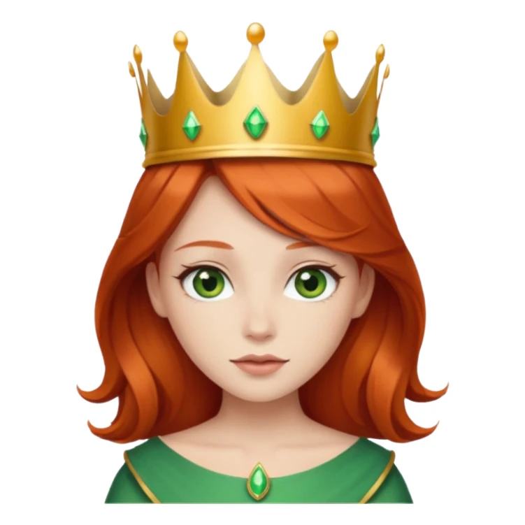 pretty redhead green eyed girl wearing crown sticker