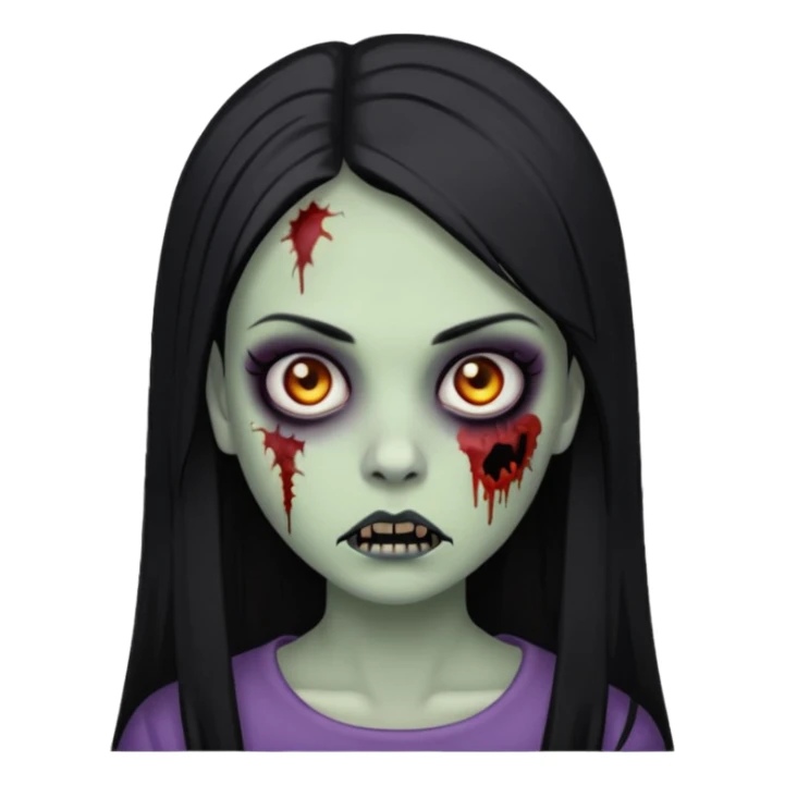 menina com cabelo liso preto com feito de zumbi  sticker