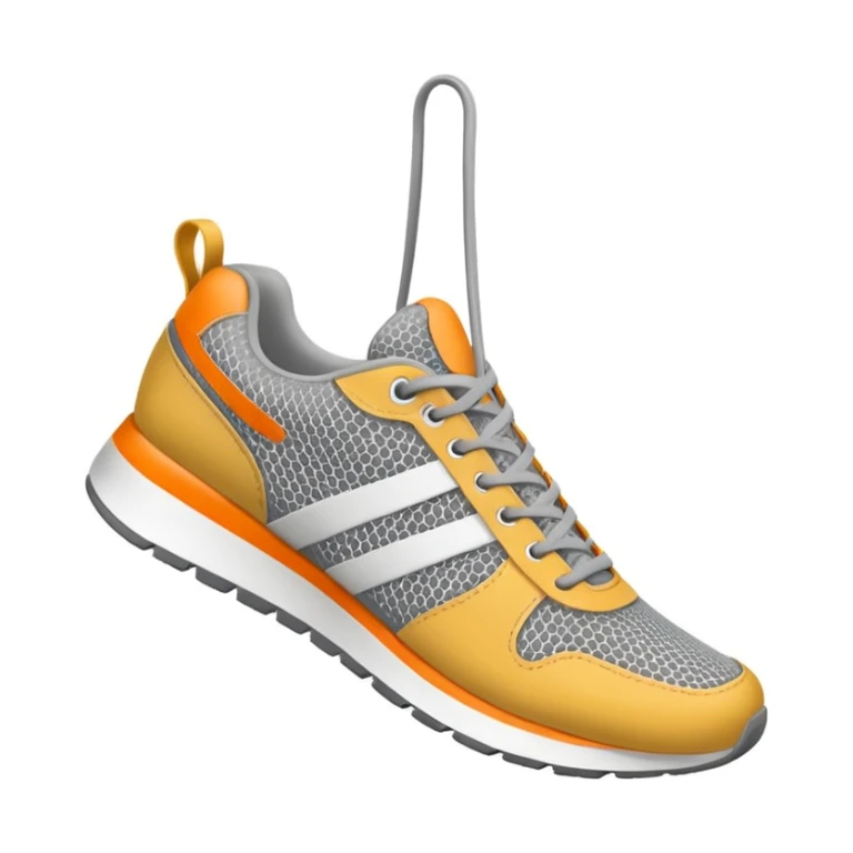 running sneakers hanging by their laces, clean, simple sticker