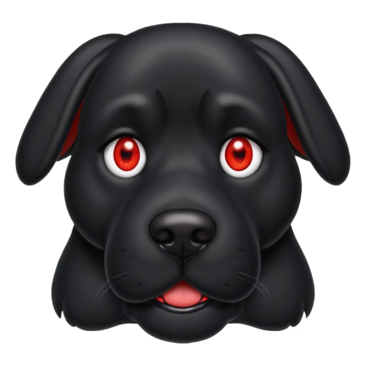 big red eyed black dog  sticker